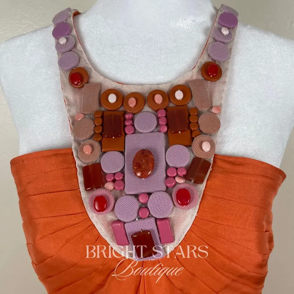 Extremely Rare Orange Embellished Silk Dress ASO Gaby Solis Desperate Housewives